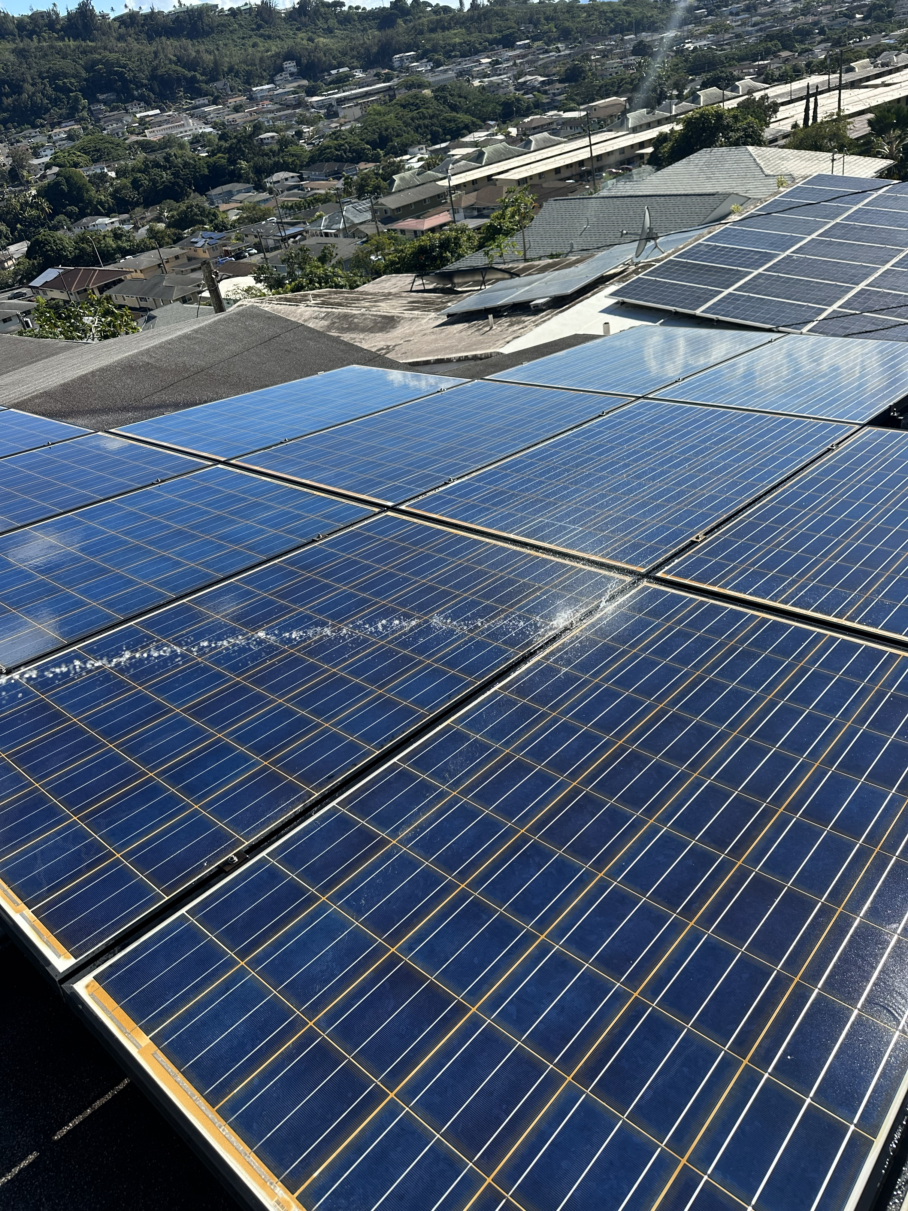 Solar panel cleaning in Kalihi Valley